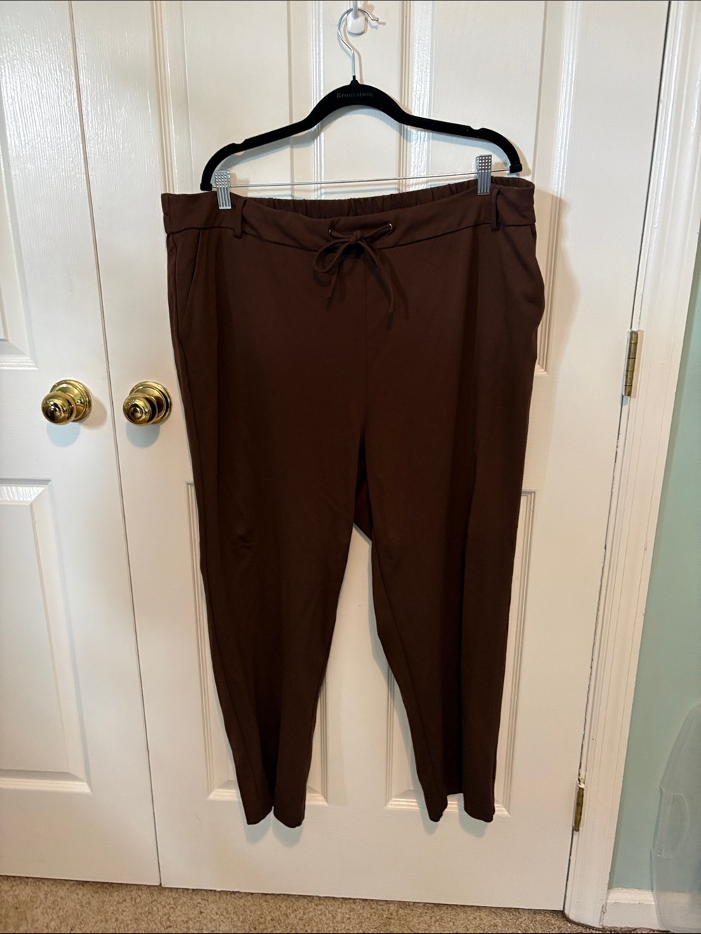 Jones New York Chocolate Brown Straight Leg Drawstring Pants